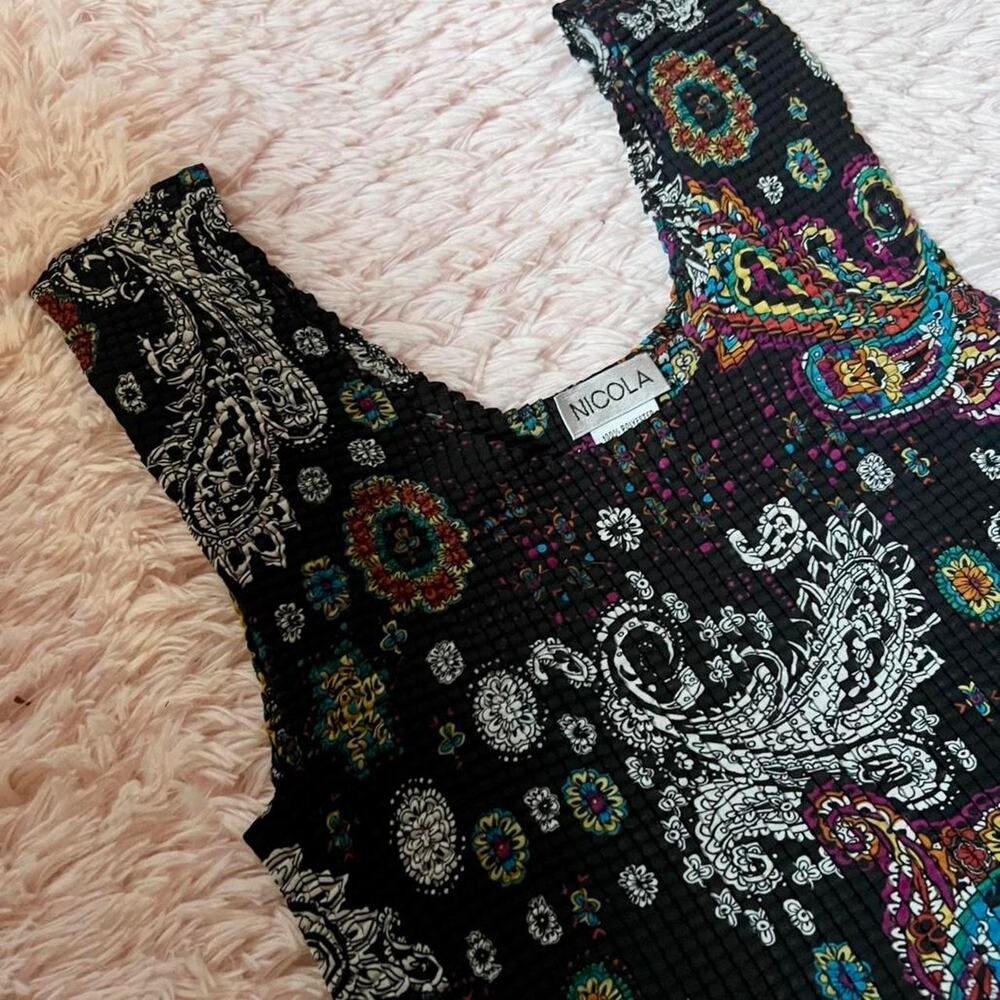 Bobo Rainbow Paisley Indie Professional Unique Tank‎ Popcorn Texture Stretch - Picture 2 of 5